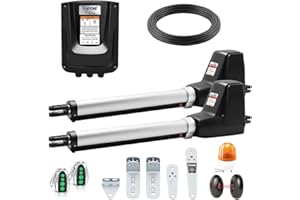 TOPENS AT602 Dual Swing Gate Opener Medium Duty Automatic Gate Motor for Double Swing Gates Up to 5.5m per Arm, Electric Driveway Gate Operator AC Powered with Remote Control, Beacon and Photo Sensor