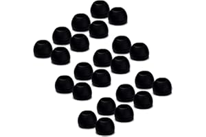 DelTex® (Medium, Black) 24 Pack Replacement Earphone Earbuds Tips Buds For Sennheiser CX300 / CX400 / CX500, MM50IP, Sony EX71 / EX81 , Phillips, Creative, Sharp, Panasonic, Skullcandy, Sony Ericsson Headsets, Denon, Griffin, ezGears, JBL 100% FITS