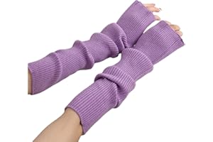 Suxgumoe Damen Winter Armstulpen, Damen Winter Stricken Handschuhe mit Armstulpen, Lange Fingerlose Pulswärmer Damen Handwärmer Stulpen