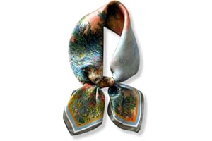 PoeticEHome Bufanda de seda de morera 100% pura para mujer, pañuelo cuadrado 68x68cm, accesorio para cabeza cuello regalo empaquetado