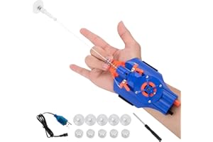 supeo Spider Web Shooter Wrist Toy-Rope Launcher, USB Recharger, Spider Web Shooters, Superhero Role-Play Great Gift for Man and Kids (Blue)