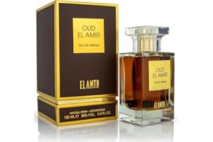 Oud El Amir - Eau de Parfum da Uomo, 100 ml, profumo di lusso con note di Oud, rosa, vaniglia, ambra e legnoso, prodotto a Dubai da El Amir Parfumier
