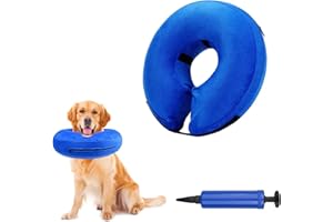 Lixiluxia Halskrause, Halskrausen für Hunde, Abnehmbare und Tragbare Schutzkragen, Hundekragen, Halskraus Aufblasbar Hund für Genesung Nach Operationen Oder Wunden für Haustiere(Blau M)