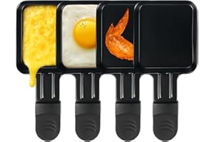 ‎LEUKOLES LeuKoles 4er-Pack Raclette-Grillpfännchen, Antihaftbeschichtung Mini-Käsepfännchen, Zusätzliche Raclettegeschirre für Raclette Grill (4er-Pack)
