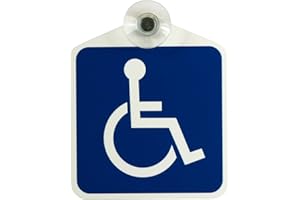 KAUFDEINSCHILD Schild, Autoschild Rollstuhl/Rollstuhlfahrer/Behindertentransport" mit Saugnapf, 1,5mm wetterfestes Material 100 x 120 mm groß