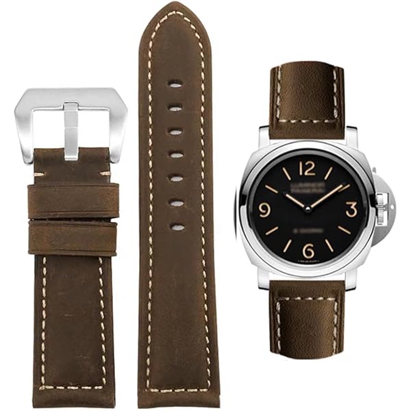 24mm rubberen horlogeband geschikt for Panerai PAM-band Zwart siliconen riem Vlindersluiting Vouwgesp Withlogo Mannen Horlogeaccessoires(Color:Black-Silver