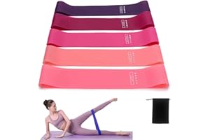 QZLSAYSL Elastici Per Il Fitness, Elastici Per Lo Yoga, Elastici Per Le Gambe, Elastici Per Il Fitness A Resistenza, Elastici Per I Fianchi, Elastici Per Il Pilates - set da 6 (rose)