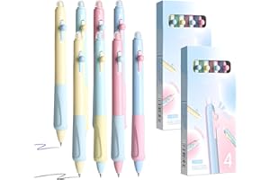 ELECTRI-HQ 8 Piezas Azules Bolígrafos Borrables,4 Azules y 4 Negros，5 estilos lindos，Juego de Bolígrafos Borrables de 0,5 mm, para Regalo de Estudiantes, Material de Oficina Escolar (Dopamina)