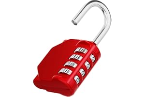 ZHEGE Candado Numerico para Taquillas, Candado Combinacion para Casilleros Escolares, Patio Trasero, Portones para Cercas, Garaje (Rojo)