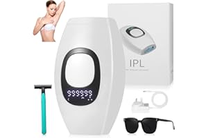 LUQIXCEY IPL Hair Remover, Mini Laser Hair Removal Device, Hair Remover with 999,000 Flashes & 5 Energy Levels, Portable Gifts for Women Men Body Face Bikini Area, White