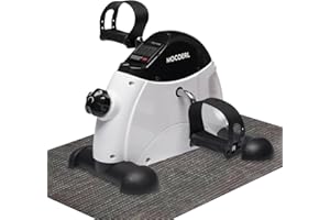 MOCOERL Mini Vélo d'Appartement, Pédalier Pliable Pratique Léger Facile à Utiliser Ranger Pédaler Résistance Réglable Ecran LCD Appareil pour Travailler Les Jambes et Les Bras