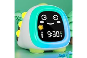 hansang Groclock Kids Sleep Trainer Alarm Clock and Nightlight for Toddlers Young Boys Girls Sleep Training, Wake Up Grow Clock with Emotion Changing, Snooze Up Alarms, USB-Powered