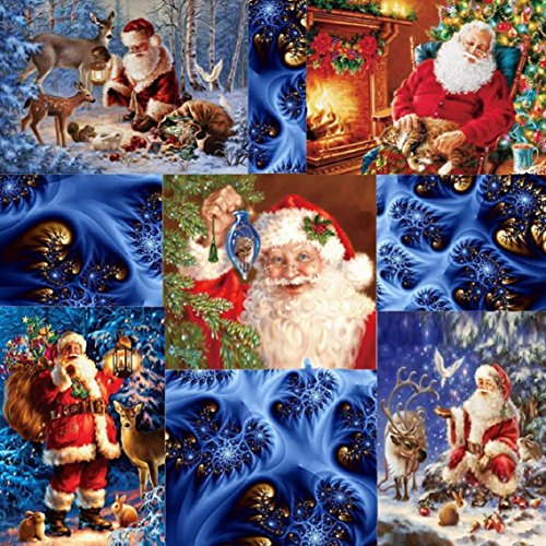 BZLine® 5D Stickerei Santa Claus Strass Geklebt DIY Diamant Malerei Cross Stich Decoration, 40* 30cm (B) - 2