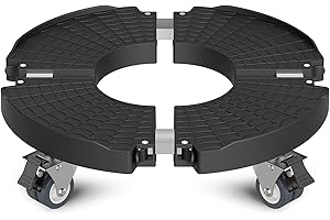 WELDUN Pflanzenroller Außenbereich Rollbrett 40-54CM Pflanzen Pflanzenregal 200KG Tragkraft Pflanzenständer rund Blumentopf mit feststellbaren Lenkrollen, Blumenroller für Außenbereich Innenbereich