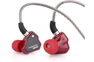 Linsoul 7Hz Salnotes Zero HiFi 10mm Micrófono intraural con Controlador dinámico IEM con diafragma Compuesto, Placa Frontal de Acero Inoxidable, Cable OFC de 2 Pines
