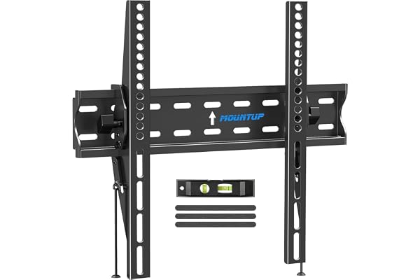MOUNTUP UL Listed TV Wall Mount, Tilting TV Bracket for Most 26-60 Inch LED LCD OLED Flat/Curved TVs, Low Profile Save Spacing, Fits 12" to 16" Stud, Max VESA 400x400mm up to 99 LBS, MU0007