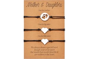 VU100 3/4 di braccialetto madre-figlia abbinato al cuore braccialetto madre-figlia braccialetto regalo per la festa della mamma per madre, figlia, femmina, ragazza