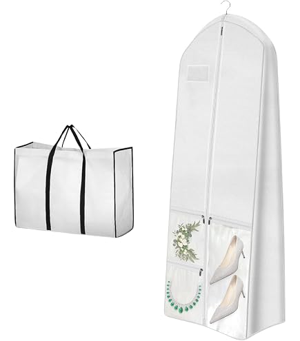 Housse Robe De Mariée 180x80x22cm - Anti-Poussière, Respirante, Avec Fenêtre PVC, Noire