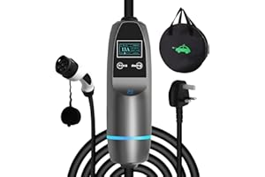 Type 2 EV Charger for home-MCEVKELN 6~13A Level 2 Car EV Charging Cable with 13A 3 Pin UK Plug|Precise Current|Scheduled Charging|5M|Digital Screen|IP 65|for All IEC 62196-2 Electric Vehicles