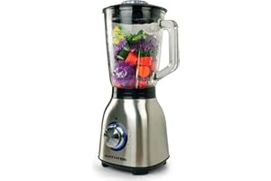 Anthter 220V Frullatori professionali per cucina, Frullatore motore 1000W con piano in acciaio inox per frullati e frullati, barattolo di vetro da 50 Oz, ideale per purea