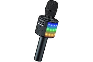 BONAOK mikrofon bezprzewodowy, mikrofon karaoke dla dzieci odtwarzacz Bluetooth, przenośny rejestrator, światła LED, kolorowy mikrofon na imprezę rodzinną dla inteligentnego urządzenia z systemem