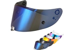 VCOROS Motorradhelm Visier für Rpha 70/Rpha 11/HJ-26,Motorrad Windschutz Helm Objektiv Visier Vollgesichts,Helmvisier,Motorradhelm Zubehör Ersatz (Chrom Blau)