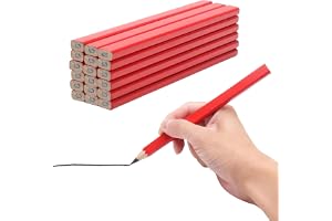VOSSOT 25 stycken snickarpennor 5B svart blyertsstift tjocka blyertspennor byggplats blyertspennor byggarbetsplats penna för hantverkare snickare lämplig för markering, kalkering