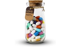 Mczcent Cápsulas con Letras en Una Botella-50 Piezas, Cápsula de Mensaje de Letra Cápsula Mensaje de Amor Cápsula, Pildoras Mensaje en una Botella para Regalo Novia, Regalo Novio, Amor o Amistad