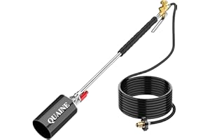 QUANIE Propane Torch Weed Burner Kit,High Output with Self Igniter and Turbo-Blast Trigger,Heavy Duty Blow Torch with 10FT Hose,Flamethrower for Weeding,Roofing,Melting,BBQ