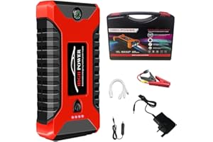 SPORTS FLYFREE 12V Jump Starter Power Pack, 1000A Car Jumper 99800mAh Car Battery Booster Jump, Portable Car Jump Starter Power Bank with LED Flashlight and USB