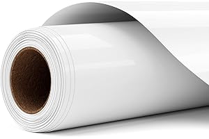 Flex Thermocollant pour Tissu Blanc, Vinyl Thermocollant HTV Rouleau 30,5 X 305CM Flex Thermocollant transfert Film Plotter Pour DIY t-shirts, sacs et autres tissus，Facile à Couper et à Désherber