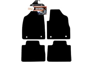 CLICK-CARMATS Fully Tailored Deluxe Car Mats to fit MG HS Automatic 2019-2024 - 4 Piece - Black Carpet - Black Trim - Heavy Duty Heel Pad - 20-4463