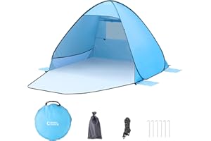 CIXMUS Tenda da spiaggia conchiglia pop up Tenda da campeggio automatica Protezione UV 50+ Extra Light Tenda portatile di protezione solare per famiglie campeggio spiaggia giardino (Blu, 2 Persone)
