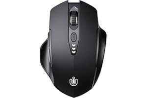 Uineer Souris Bluetooth, [Mise à Niveau] Souris sans Fil Rechargeable, Niveau de Batterie Visible, tri-Mode (BT 5.0/4.0+2.4G Hz) Souris Ergonomique, 4 DPI réglables, Souris Ordinateur, Noir