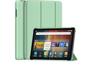 TRENDGATE [Auto Wake/Sleep] Slim Folding Stand Cover with Soft PU Back Cover, Please See Black for Compatibility - Matcha Green