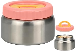 KOOOGEAR Contenitore termico per alimenti, 250 ml/350 ml, in acciaio inox, portatile, termico, a prova di perdite, per bambini, adulti (rosa, 250 ml)