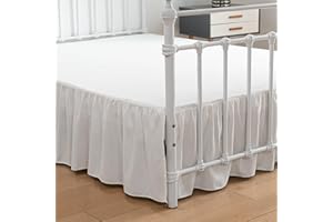 xuan dian Bed Skirt Full Size Ruffled Bed Skirts with Split Corners, 14 Inch Drop Dust Ruffle Bed Skirt with Platform, Ivory