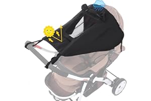 VIKSAUN Parasole per Passeggino Telo Parasole per Carrozzina e Passeggino Universale Regolabile Protezione Solare Parasole Passeggino con Custodia antipolvere antivento per carrozzine (Nero)