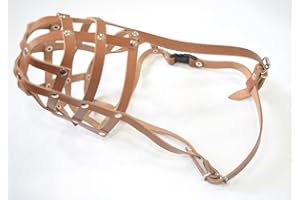 CHAMION FOR L&J PETS UK Bozal de perro de cuero real ligero para Staffordshire Bull Terrier Staffy, Staffie