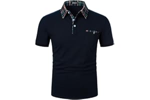 APAELEA Poloshirt Herren Kurzarm Freizeit Polohemd Golf Tops with Gefälschte Brusttasche Dekoration