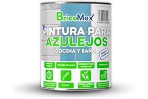 BRICOMEX Pintura para Azulejos Acabado Mate | Gran Adherencia | Fácil Aplicación | Secado Rápido (4 Litros, Blanco)