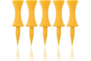 ECADDIE Yellow Golf Tees - 45mm / 1.75 Yellow Golf Tees (100 Pack) 45mm Yellow Castle Golf Tees, Durable and Brightly Coloured Yellow Castle Tees suitable for Driver Tees and Driving Range Practice