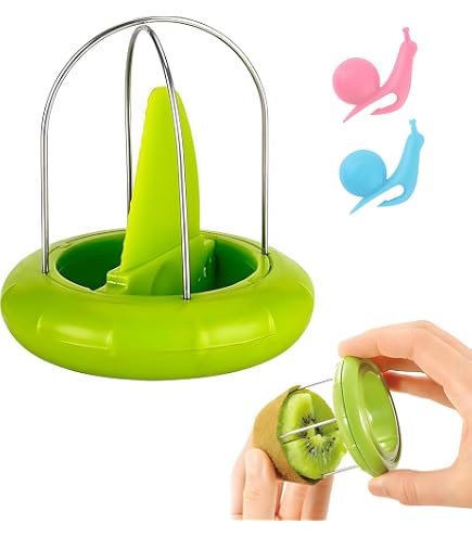 Sbucciatore Per Kiwi E Mango In Acciaio Inossidabile - Utensile Multifunzione Con Taglia Kiwi E Manico Ergonomico, Verde - 3