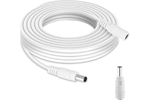 Lonnky Câble Rallonge DC 3 Mètres pour AVM Fritz!Box 7590, 7580, 7582, 7560, 3490, 6590, 6490, 6430, 4040, 4020, Rallonge Adaptateur Secteur 5,5 mm, Compatible avec Telekom Speedport Smart