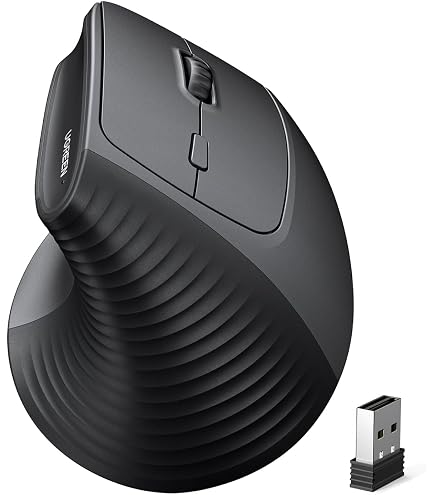 TECKNET Mouse Verticale Ergonomico Bluetooth 5.0 – Ricaricabile, 6 Pulsanti, DPI Regolabile 4800, Per Destrimani (nero)