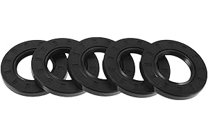 Motoforti Universal Oil Seal TC Double Lip W Steel Spring Seal Ring Rotary Shaft Seal 30x55x7mm High Pressure NBR Rubber Black 5 Pcs