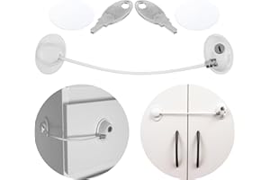 YOUR DAY MATE Zabezpieczenie lodówki, szuflady i drzwi, zamykany przywierający zamek, dwa klucze, przywierająca blokada przed dziećmi, stabilna linka, po usunięciu nie pozostawia śladów, do domu, gabinetu, biura