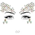 Glamza Face Crystal Sticker for Women Mermaid Rave Festival Glitter Rhinestone Temporary Tattoo Face Jewels Face Sticker Eyebrow Face Body Jewellery (STYLE 02)