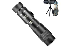 MOBTOR Hochleistung tragbares Fernglas 10-300 x 40 mm Zoom-Monokular-Teleskop, kompaktes, wasserdichtes Teleskop mit Smartphone-Halterung, Stativ zum Wandern, Camping, Vogelbeobachtung