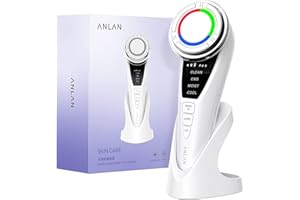 ANLAN Masajeador Facial para Antiarrugas y Reafirmante, 5EN1 Maquina Estetica Antienvejecimiento, Cuidado Facial, Antiflacidez Cara y Cuello, Limpieza profunda, con algodón